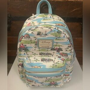 Disney Loungefly Stitch Locations AOP Mini Backpack - NWT